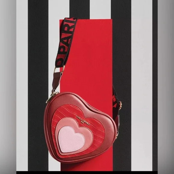 Karl Lagerfeld Red and Pink Heart-Shaped Women's Bag - Picture 2 of 4